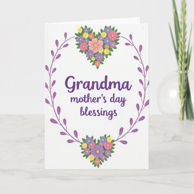Charming Mothers Day Hearts Card (Front)