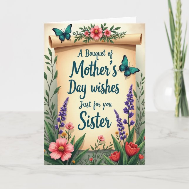 Charming Mothers Day Scroll Card (Front)