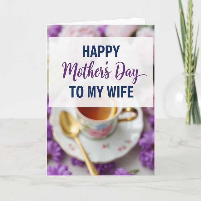 Charming Mothers Day Teacup Card (Front)