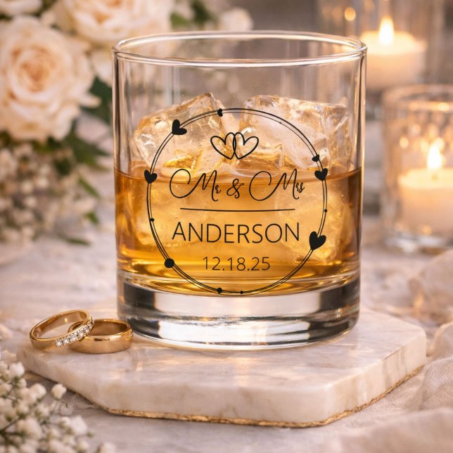 Charming Mr and Mrs Custom Names Wedding Favor Whiskey Glass (Creator Uploaded)