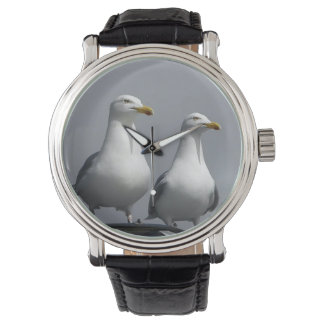 Charming Mr & Mrs Gully Seagull Couple Expressive  Watch