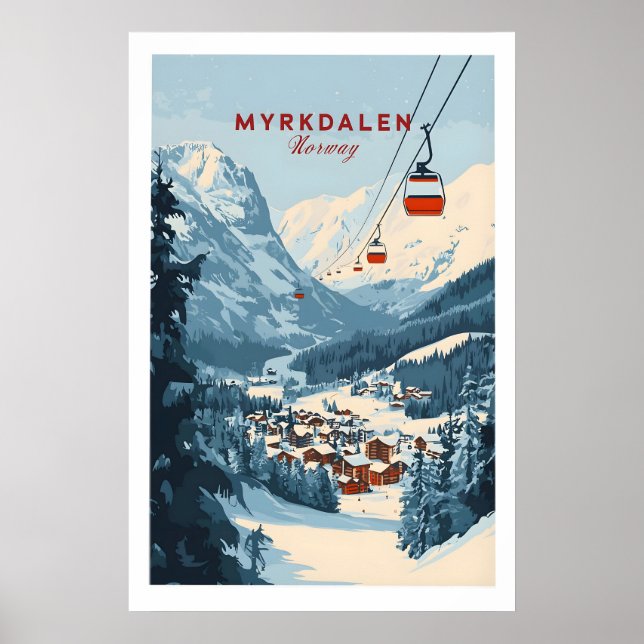 Charming Myrkdalen Ski Poster 1 (Front)