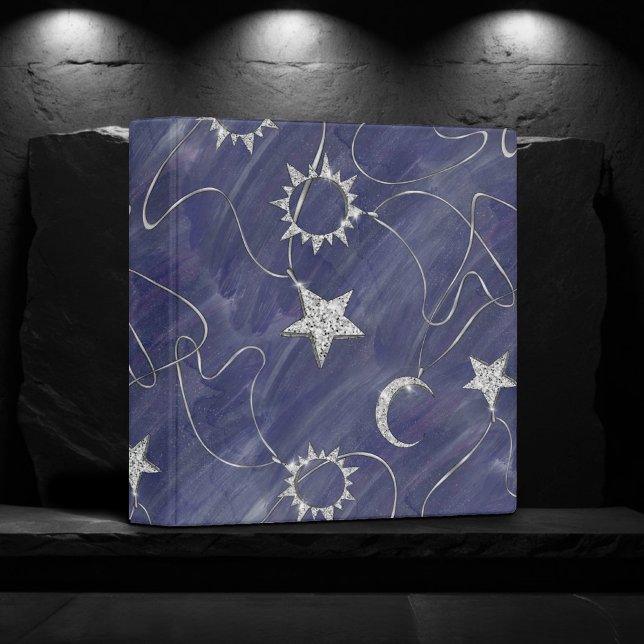 Charming Mystique | Silver Moon Stars Sun Amulet 3 Ring Binder (Creator Uploaded)