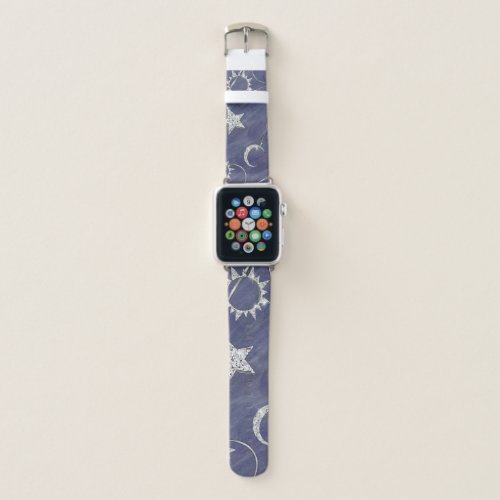 Charming Mystique  Silver Moon Stars Sun Amulet Apple Watch Band