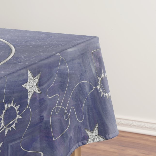 Charming Mystique | Silver Moon Stars Sun Amulet Tablecloth (In Situ)