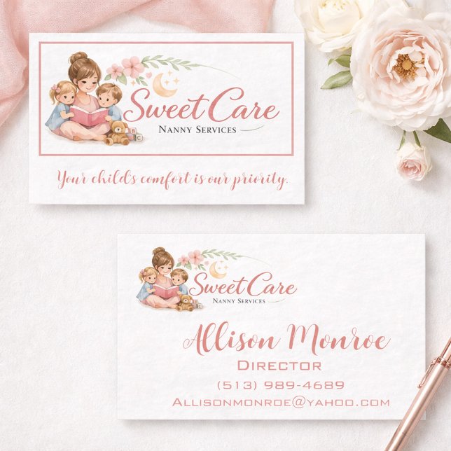 Charming Nanny Service Logo Design Business Card (Creator Uploaded)