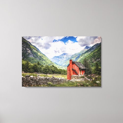 Charming Nature Mountain Landscape With Clouds Canvas Print