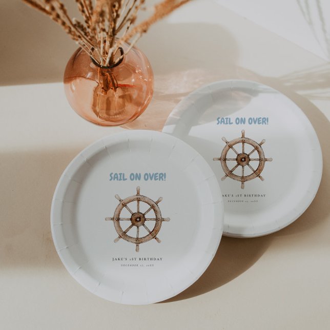Charming Nautical Birthday Paper Plates (Creator Uploaded)