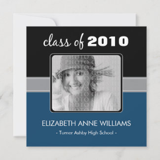 Charming Navy Custom Graduation Announcement