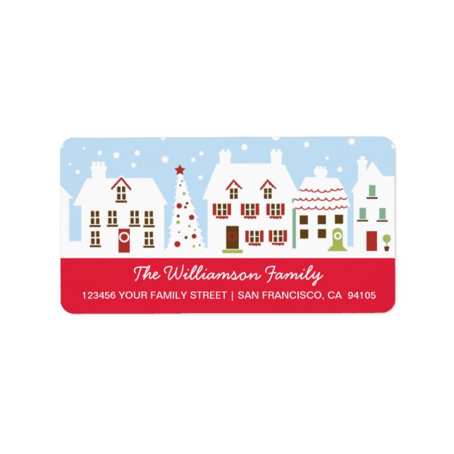 Charming Neighborhood Address Labels (fuchsia) (Front)