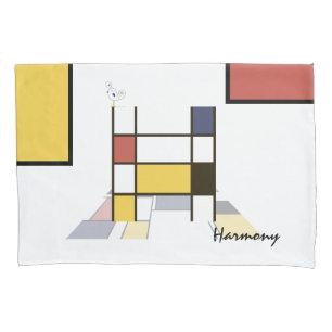 Charming Neoplasticism Art Monogram. Letter H Pillow Case