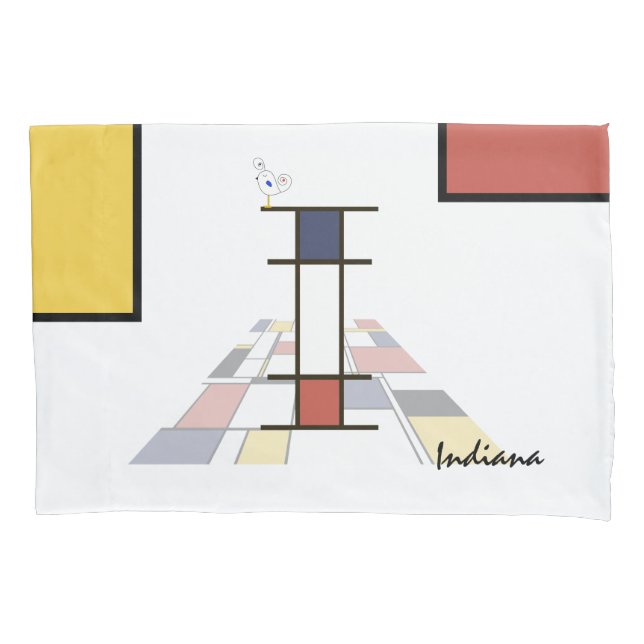 Charming Neoplasticism Art Monogram. Letter I Pillow Case (Front)