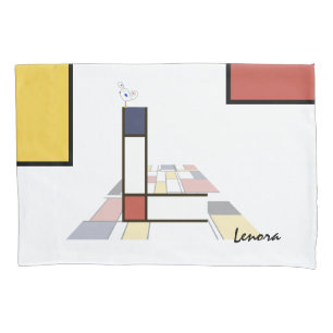 Charming Neoplasticism Art Monogram. Letter L Pillow Case