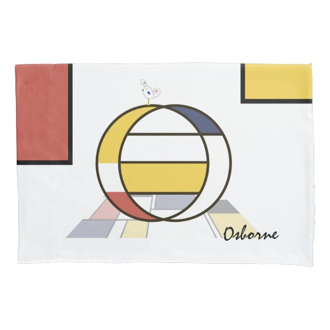 Charming Neoplasticism Art Monogram. Letter O Pillow Case (Front)