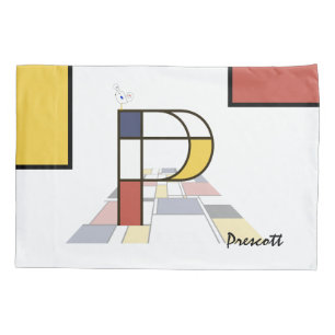 Charming Neoplasticism Art Monogram. Letter P Pillow Case