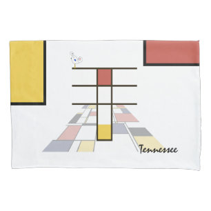 Charming Neoplasticism Art Monogram. Letter T Pillow Case