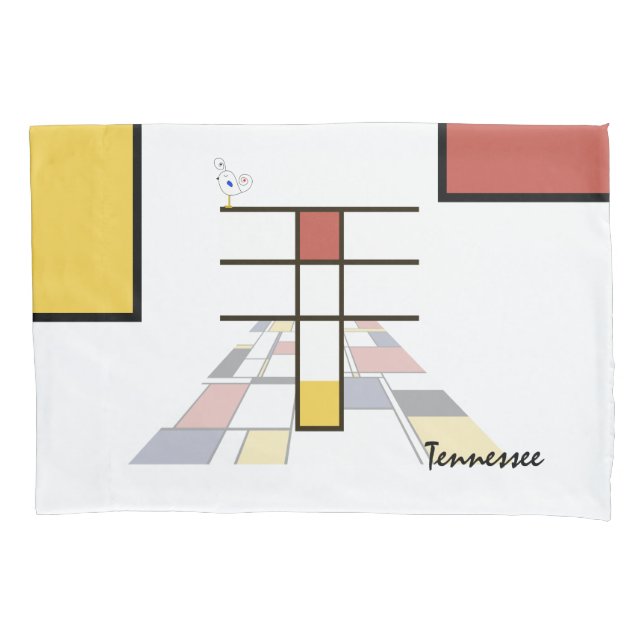 Charming Neoplasticism Art Monogram. Letter T Pillow Case (Front)