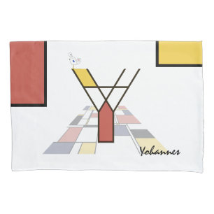 Charming Neoplasticism Art Monogram. Letter Y Pillow Case