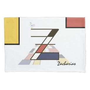 Charming Neoplasticism Art Monogram. Letter Z Pillow Case