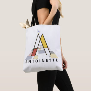 Charming Neoplasticism Style Monogram. Letter A Tote Bag