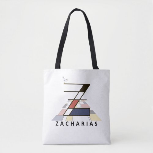 Charming Neoplasticism Style Monogram Letter Z Tote Bag
