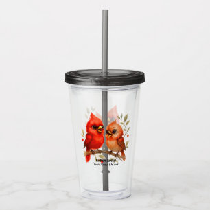Charming Northern Cardinal Acrylic Tumbler