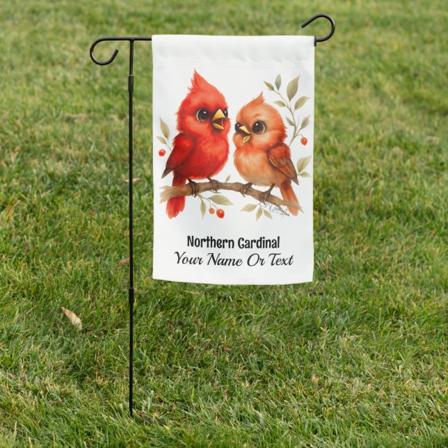 Charming Northern Cardinal  Garden Flag (In SItu)