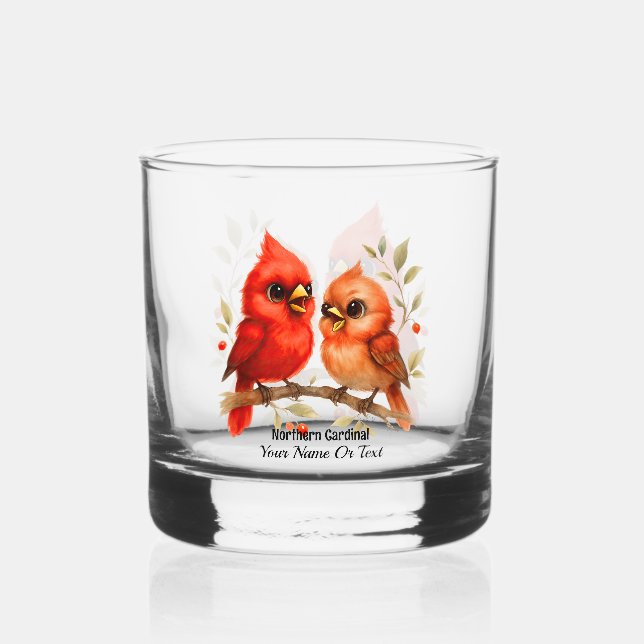 Charming Northern Cardinal Glass (Front)