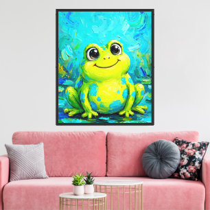 Charming Nursery Frog Print - Bold Palette Knife