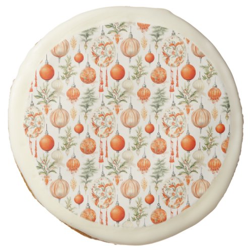 Charming Orange Christmas Delights Shabby Chic Sugar Cookie