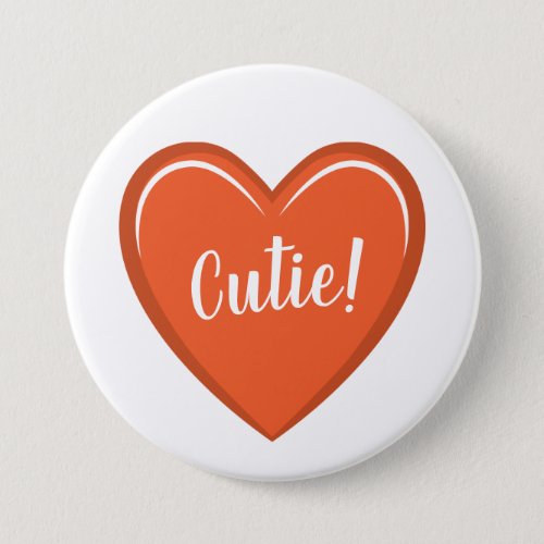 Charming Orange Heart Design with Cutie Text Button