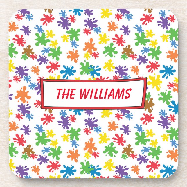 Charming Paint Splatter Coaster (Front)