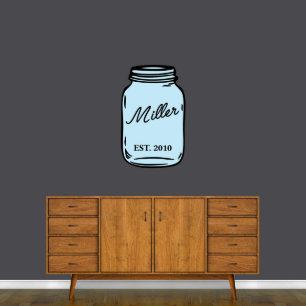 Charming Painted Mason Jar Large Wall Decal