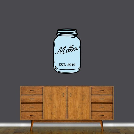 Charming Painted Mason Jar Large Wall Decal (Front)