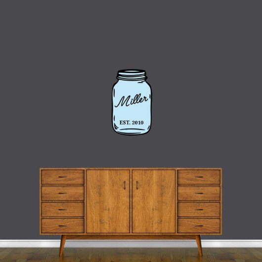 Charming Painted Mason Jar Medium Wall Decal (Front)