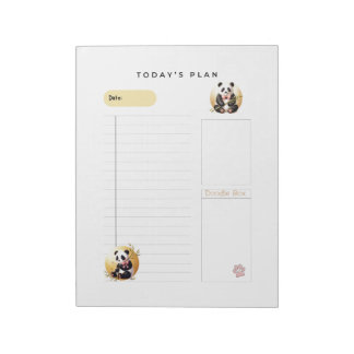 Charming Panda Bears Daily Plans Notepad