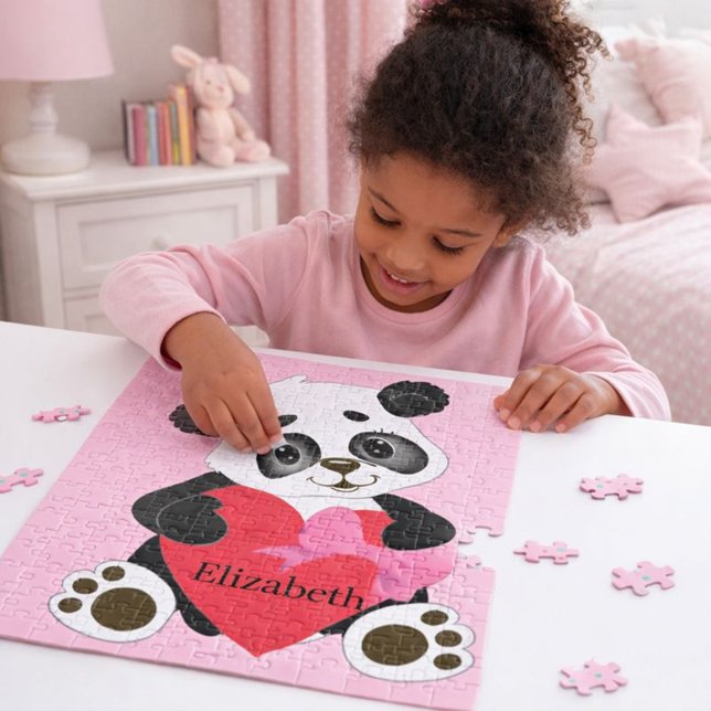 Charming Panda with Heart for All Ages Jigsaw Puzzle (Creator Uploaded)