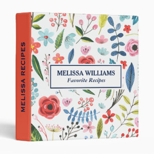 Charming Pastel Botanical Flowers Illustration Binder