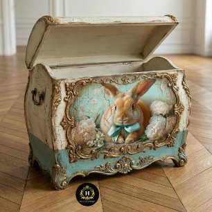 Charming Pastel Bunny & Peony Easter Decoupage Tissue Paper