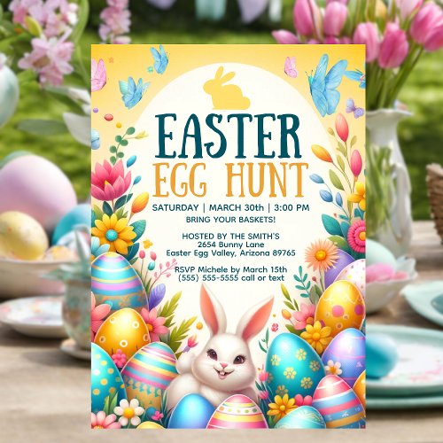 Charming Pastel Easter Egg Hunt Invitation