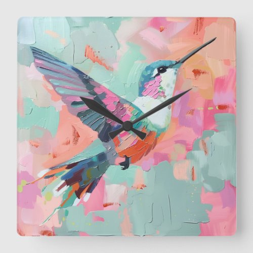 Charming Pastel Hummingbird Wall Clock