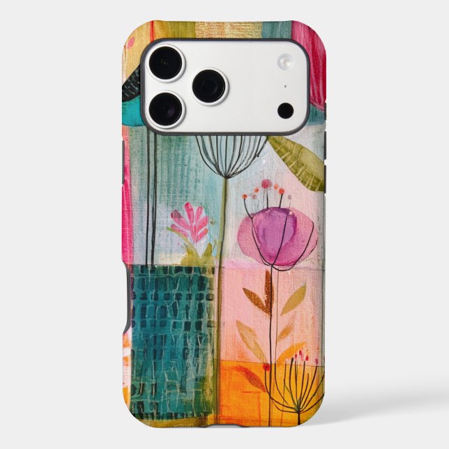 Charming Patchwork Bluebird Meadow Case-Mate iPhone Case (Back)
