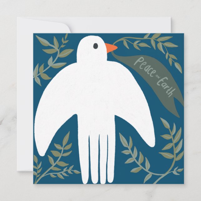 Charming Peace Dove Christmas Xmas Holiday Blue (Front)
