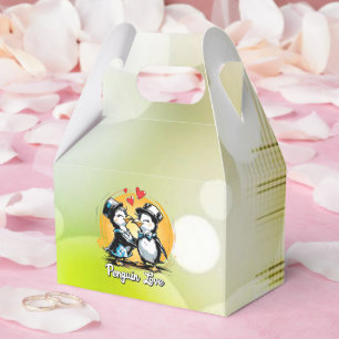 Charming Penguin Couple Favor Boxes