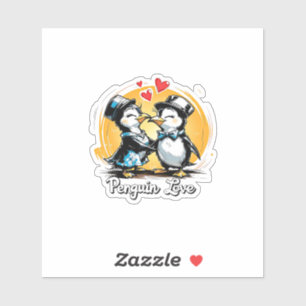 Charming Penguin Couple Sticker