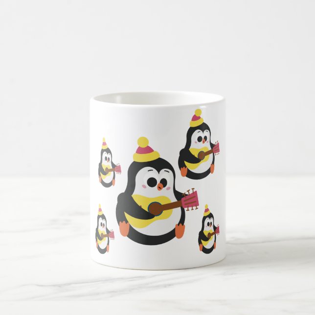 Charming Penguin Mug | Cute Ukulele Player Design (Center)