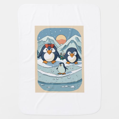 Charming Penguin Parade Baby Blanket Baby Blanket