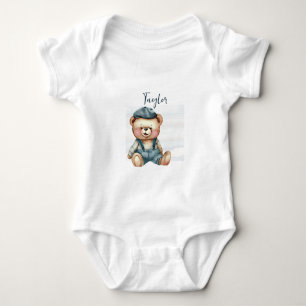 Charming Personalized Bear Baby Bodysuit
