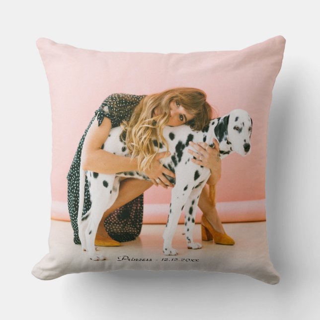 Charming Pet Lover Custom Photo Throw Pillow (Front)