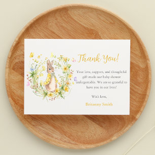 Charming Peter Rabbit Baby Shower  Thank You Card